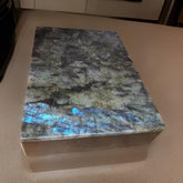 Labradorite Gemstone Display Block – Radiant Iridescent Stone for Décor & Showcase