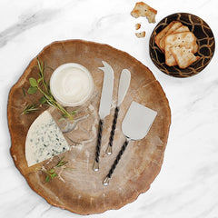 Rustic Natural Wood Cheese Board Elegant Serving Platter for Entertaining