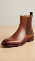 Mahogany Leather Chelsea Boots