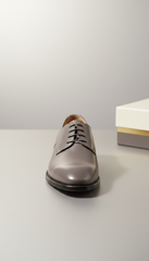 Smoke Grey Calfskin Derby Shoes