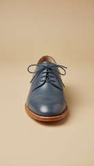 Derby azul pizarra en piel premium