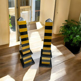 Black and Yellow Onyx Obelisks – Handcrafted Decorative Columns for Home, Office, or Art Display