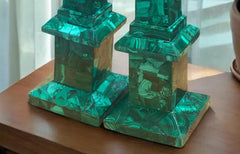 Malachite Obelisk Tower Handcrafted Decorative Green Stone Sculpture for Luxury Interiors & Spiritual Harmony