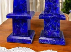 Lapis Lazuli Obelisk Tower Handcrafted Decorative Stone Sculpture for Energy & Elegance