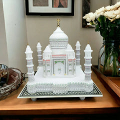 Exquisite Marble Taj Mahal Replica – Handcrafted Home Decor Masterpiec