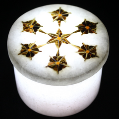 Natural Handmade White Marble Trinket Box with Unique Floral Inlay – Made in USA