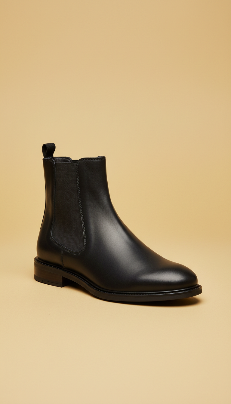 Golden Beige Modern Chelsea Boots