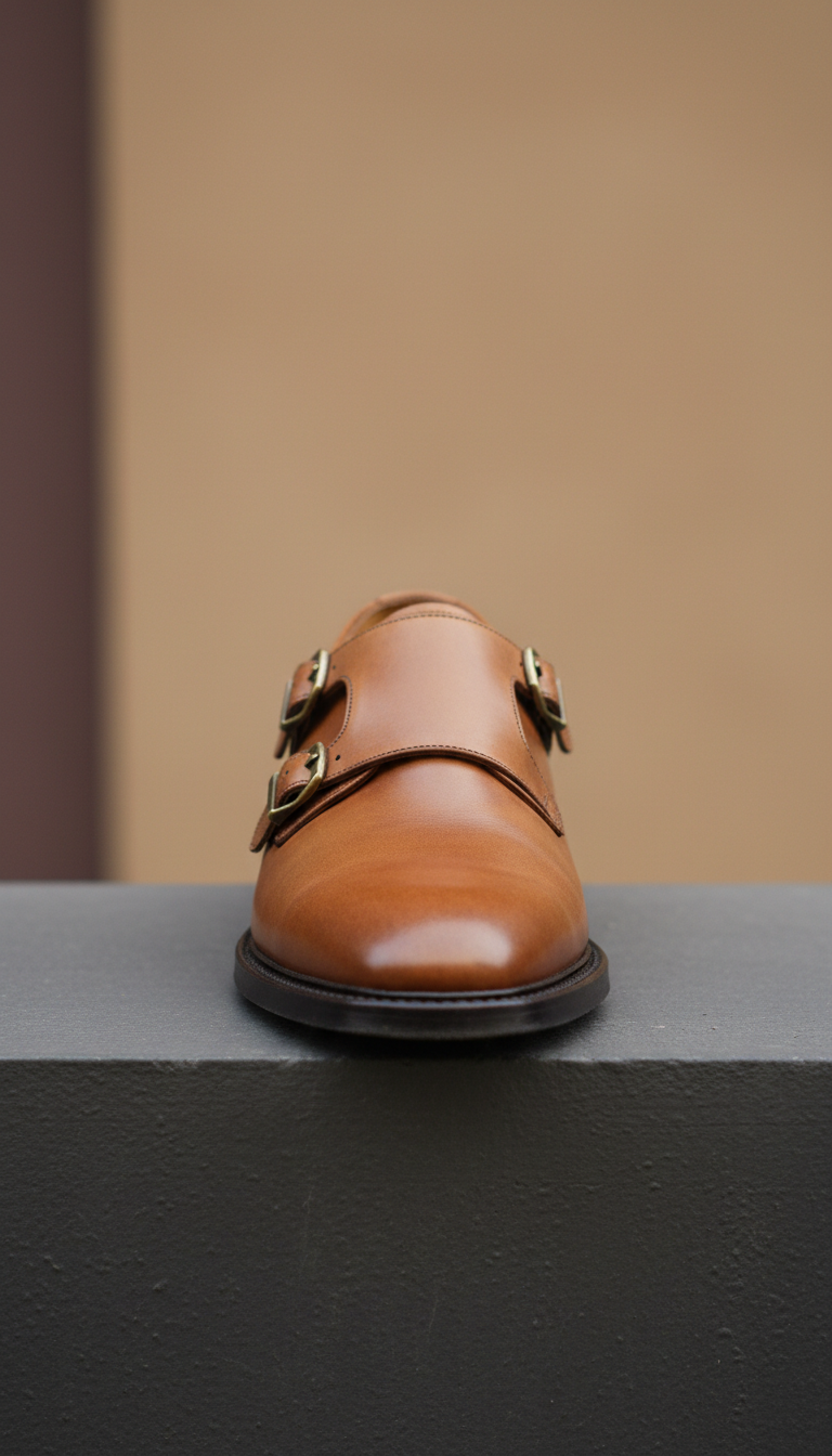 Camel Vintage Patina Monk Straps