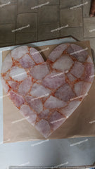 Heart Rose Quartz End Table Top Centrepiece For Living Room Decor