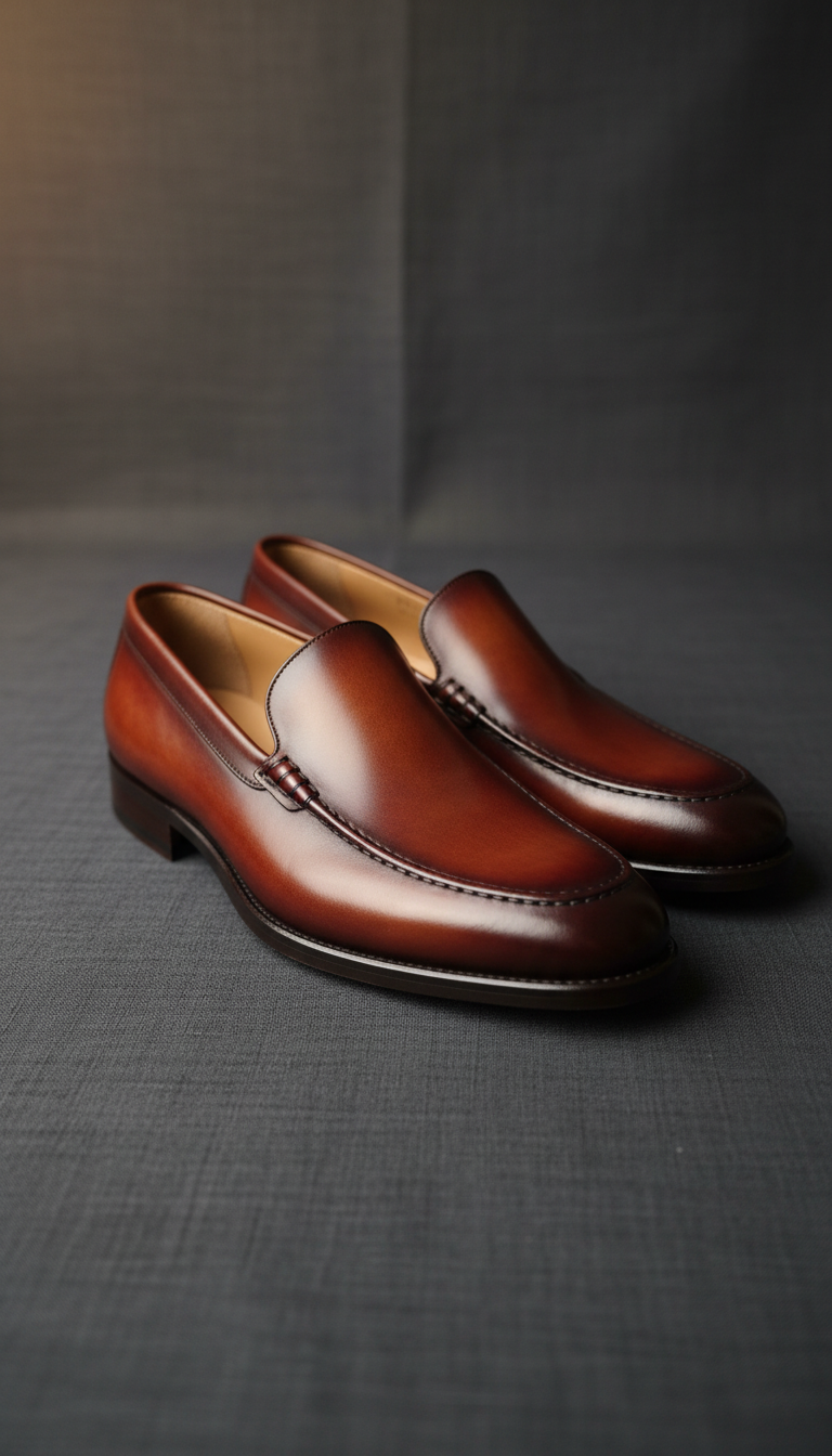 Dark Espresso Leather Dress Loafers