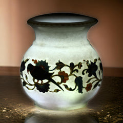 Handcrafted Pink Marble Vase with Exotic Parrot & Floral Inlay Design – Elegant Home Décor