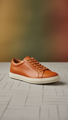 Tangerine Leather Statement Sneakers