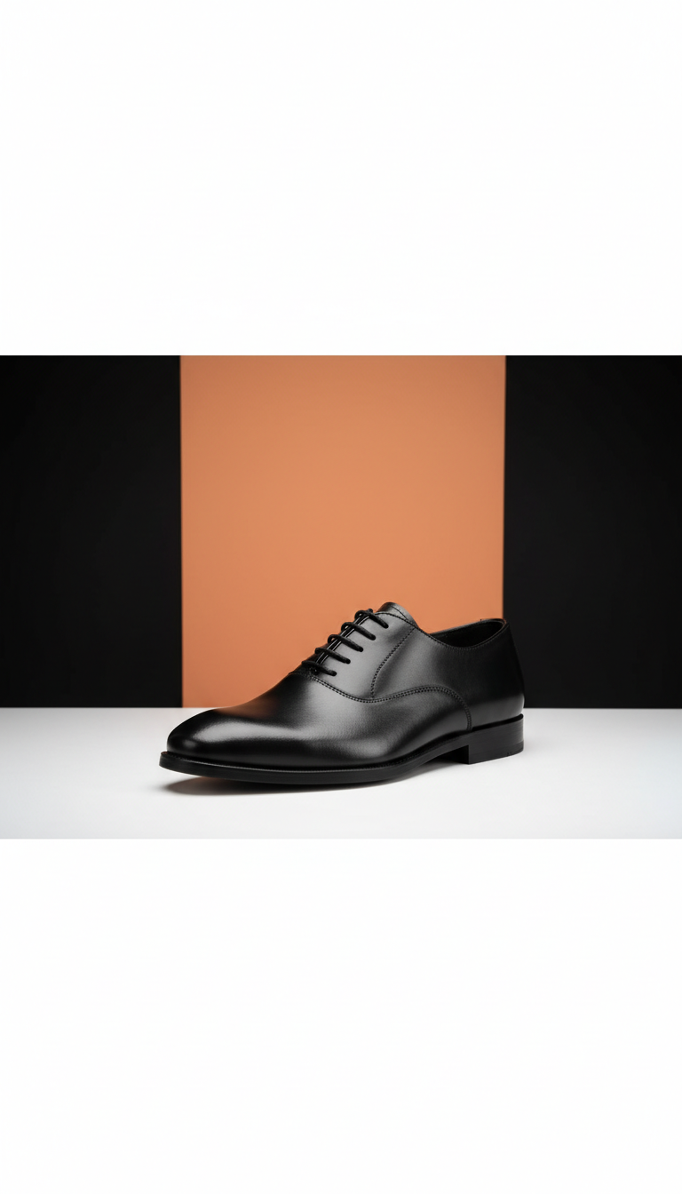 Jet Black Genuine Leather Oxfords