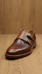 Walnut Leather Single Monk Straps