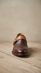 Espresso Heel Monk Strap Shoe