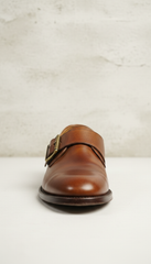 Aged Brass Buckle Monk Strap Shoe