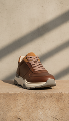 Sage Green Leather Low Top Sneakers