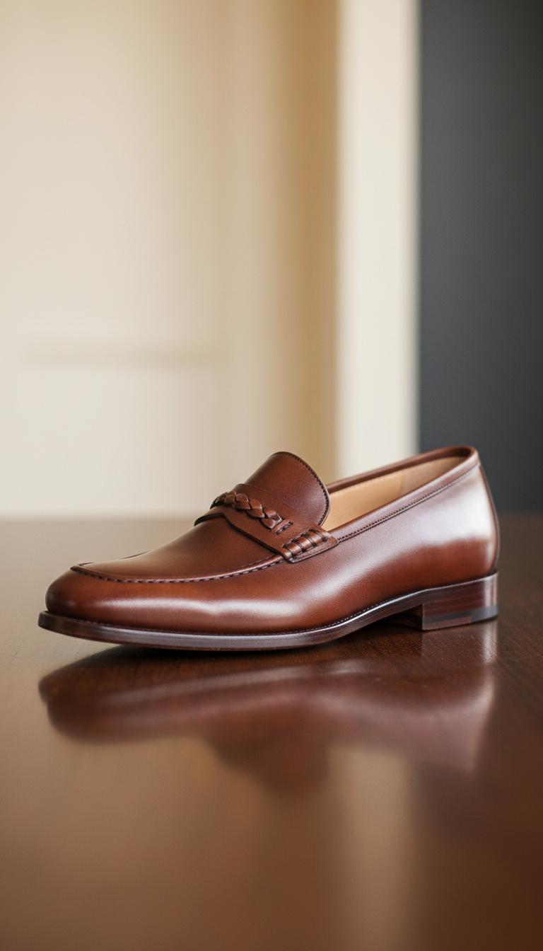 Tan Leather Tassel Loafers