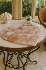 Heart Rose Quartz End Table Top Centrepiece For Living Room Decor