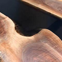 Luxury Live Edge Black Walnut River Table  Handcrafted Epoxy Dining Masterpiece