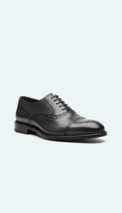 Slate Grey Leather Wingtip Oxfords