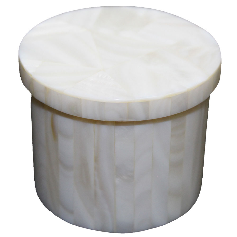 Natural Handmade Jewelry Storage Box Inlaid White Milky Stone