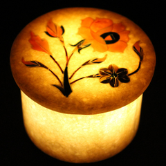 Carnelian Gemstone Inlaid Pink Marble Handmade Ring Box